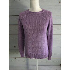 J CREW Holiday Purple Metallic Crewneck Sweater Size XS